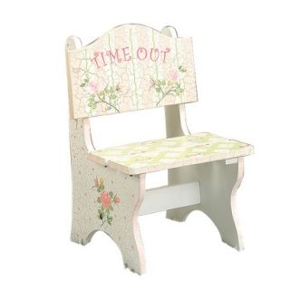 Kids Bench Time Out Chair   Pink Crackle Finish