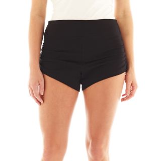 City Streets Ruched Shorts, Black, Womens