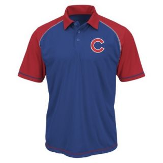 MLB Mens Chicago Cubs Synthetic Polo T Shirt   Blue/Red (XXL)