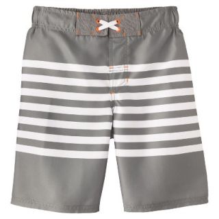 Boys Striped Swim Trunk   Grey XL