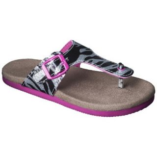 Girls Zebra Footbed Sandals   Multicolor 3 4