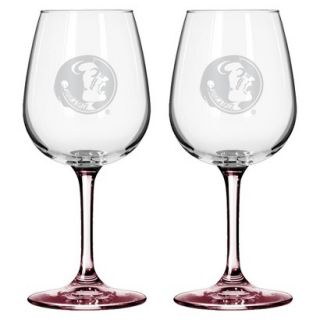 Boelter Brands NCAA 2 Pack Florida state Seminoles Satin Etch Wine Glass   12 oz