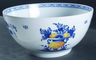 Vista Alegre Viana 9 Salad Serving Bowl, Fine China Dinnerware   Blue & Yellow