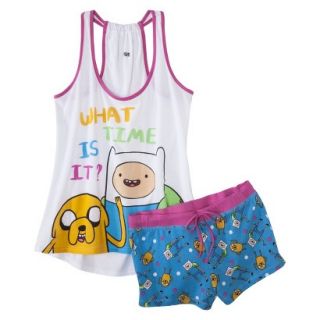 Adventure Time Juniors 2 Pc Pajama Set   White Print M