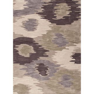 Hand tufted Contemporary Abstract Pattern Gray/ Black Rug (2 X 3)