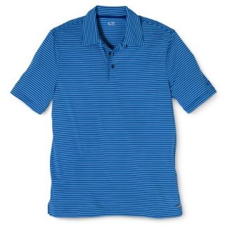 Mens Golf Polo Stripe   Athens Blue M