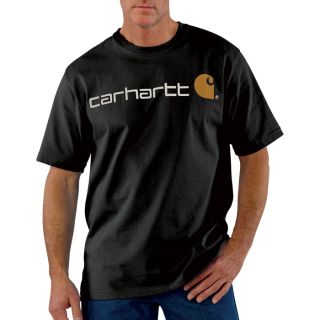 Carhartt Short Sleeve Logo T Shirt   Black, Large, Model K195