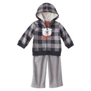 Just One You made by Carters Infant Boys 3 Piece Hoodie Set   Gray/Orange 6 M