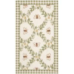 Hand hooked Bumblebee Ivory Wool Rug (26 X 4)