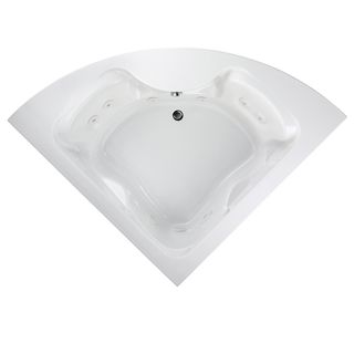 Cadet 5 foot Corner Everclean White Whirlpool Tub With Center Drain