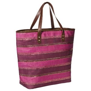 Merona Striped Tote Handbag   Pink