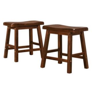 Barstool 2 Piece Scoop Stools   Red Brown (Cherry)