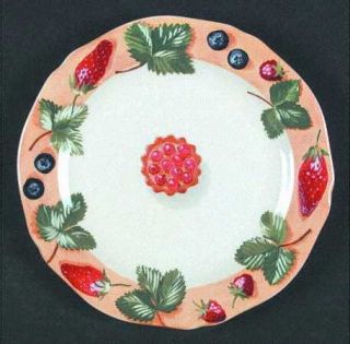 Gien Farandole Canape Plate, Fine China Dinnerware   Various Summer Fruits