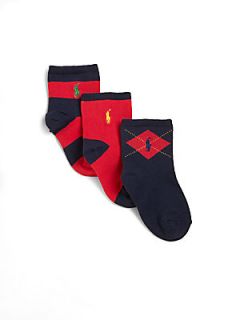 Ralph Lauren Infants Sporty Socks Three Pack   Navy/Red
