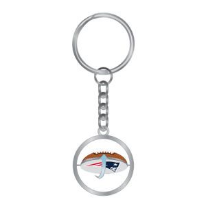 New England Patriots AMINCO INC. Rubber Football Spinning Key Ring