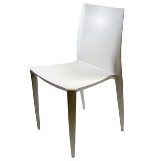 Square White Abs Dining Side Chairs (set Of 2)