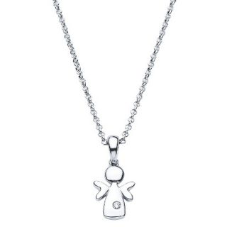 Little Diva Sterling Silver Diamond Accent Angel Pendant Necklace   Silver