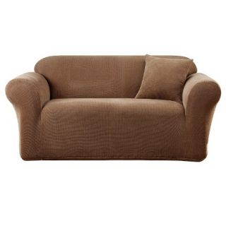 Sure Fit Stretch Metro Loveseat Slipcover   Brown