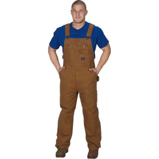 Key Unlined Duck Bib Overall   Saddle, 34 Inch Waist x 30 Inch Inseam, Model