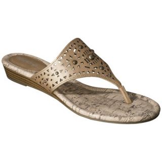 Womens Merona Elisha Perforated Studded Sandals   Gold 5.5