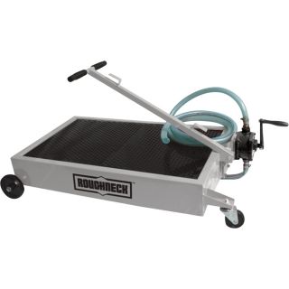 Roughneck Low Profile Oil Drain Dolly with Pump   15 Gallon Capacity