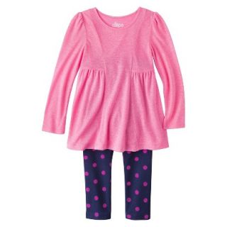 Circo Infant Toddler Girls 2 Piece Top and Legging Set   Pink 2T