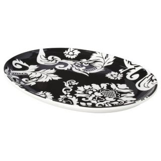Damask Oval Platter   Black/White (Large)