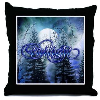  Moonlight Twilight Forest Throw Pillow