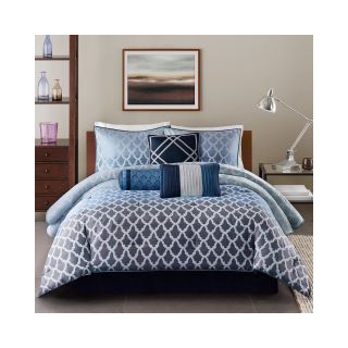 Madison Park Sidney 7 pc. Jacquard Ombré Comforter Set, Blue