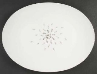 Sango Boutonniere 16 Oval Serving Platter, Fine China Dinnerware   Tiny Rose Bu