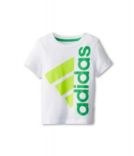 adidas Kids Bold Performance Tee Boys Short Sleeve Pullover (White)
