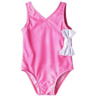 Circo Infant Toddler Girls Polka Dot 1 Piece Swimsuit   Pink 3T