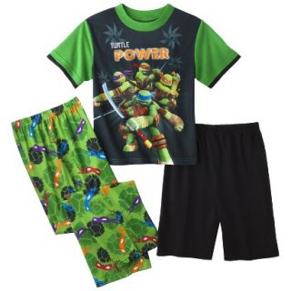Teenage Mutant Ninja Turtles Boys 3 Piece Short Sleeve Pajama Set   Green 6