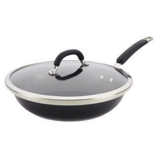 Rachael Ray Stainless Steel Colors 12 Inch Covered Nonstick Deep Skillet, Black