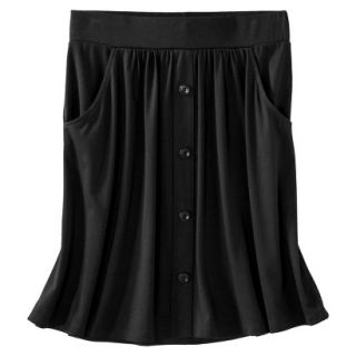 Merona Womens Knit Casual Button Skirt   Black   XXL