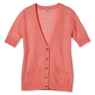 Mossimo Supply Co. Juniors Short Sleeve Cardigan   Coral M(7 9)