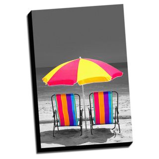 Two Beach Chairs Color Splash Wall Art