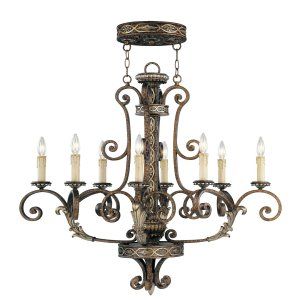 LiveX Lighting LVX 8538 64 Palacial Bronze with Gilded Accents Seville Chandelie