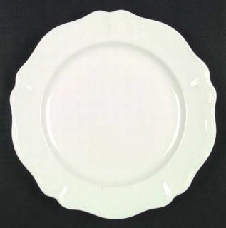 Red Cliff Heirloom Dinner Plate, Fine China Dinnerware   All White,Scalloped