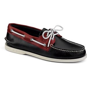 Sperry Top Sider Mens Authentic Original 2 Eye Cyclone Dark Grey Red Shoes, Size 13 M   1049212
