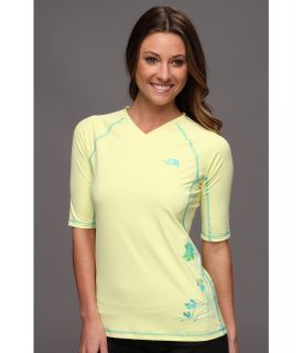The North Face Echo Lake High V Neck Womens Short Sleeve Pullover (Yellow)