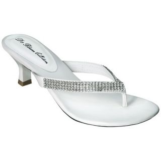 Womens De Blossom Sarita Kitten Heel Sandal   White 6.5