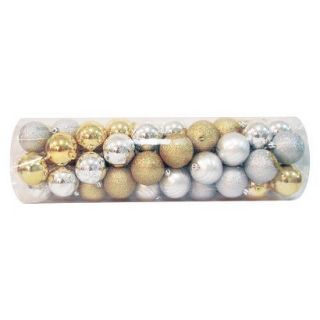 50 Piece Shatterproof Ornament Set   Silver/Gold