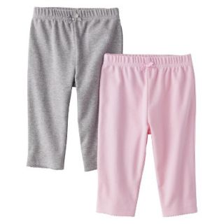 Circo Newborn Girls 2 Pack Pants   Light Pink/Grey 0 3 M
