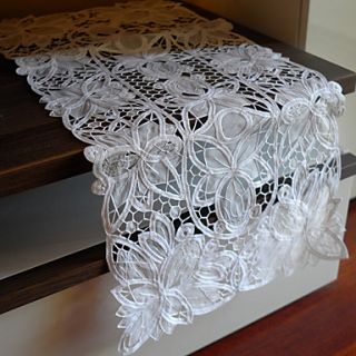 Cutworking Embroidery Lace Table Runner, Polyester
