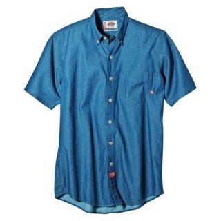 Dickies Mens Relaxed Fit Denim Work Shirt   Stone Washed Blue M Tall