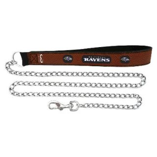 Baltimore Ravens Football Leather 2.5mm Chain Leash   M