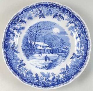 Spode WinterS Eve Blue (Camilla Shape) Dinner Plate, Fine China Dinnerware   Bl