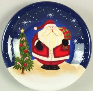 Snowball Santa Salad/Dessert Plate, Fine China Dinnerware   Santa,Blue Sky,White