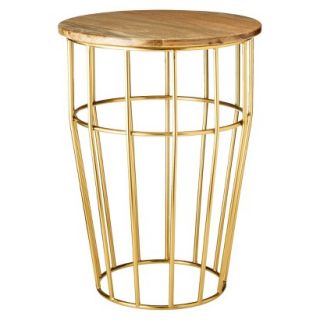 Accent Table Threshold Nautical Brass Cage Accent Table